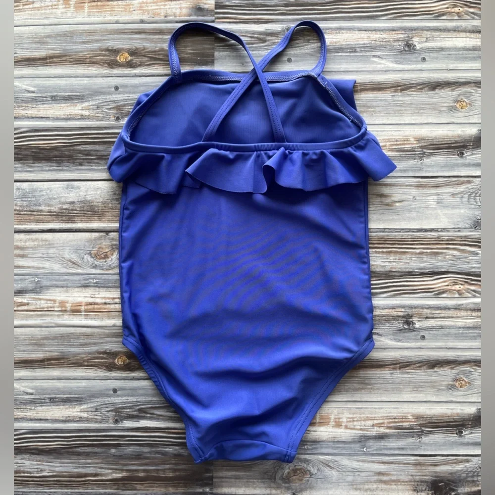 OLD NAVY purple blue one piece ruffle swimsuit 2T